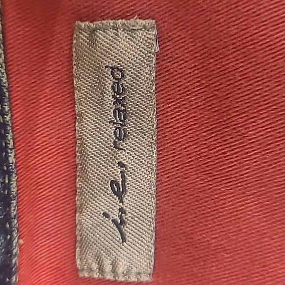 IE Designed Denim Jacket blue jean pockets dark wash button tailored - Picture 8 of 10